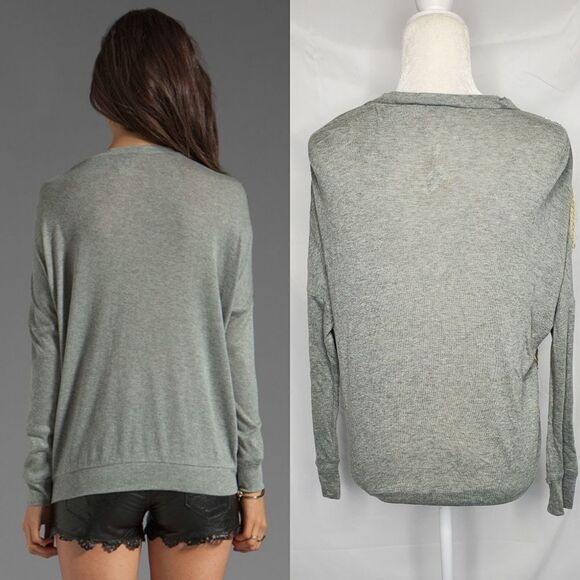 NEW HAUTE HIPPIE long sleeve gold sequin oversized pullover‎ sweater XS - Picture 3 of 14